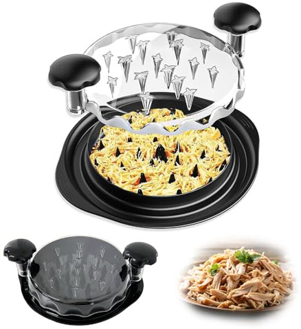 Trituradora de pollo,Picadora de pollo,rituradora de pechuga de pollo transparente con tapa transparente, herramienta para picar carne grande,manual con asas ergonómicas,Base Antideslizante