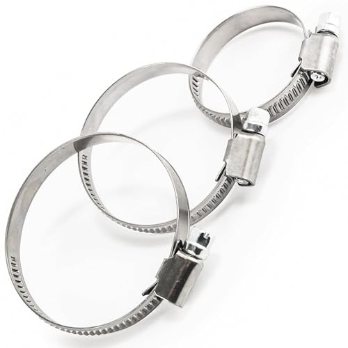 Hose Clips Pipe Clamps 60-80mm (Pack of: 2) Pack of: 2 Worm Drive Premium Adjustable for Ducting and Piping DIYUK