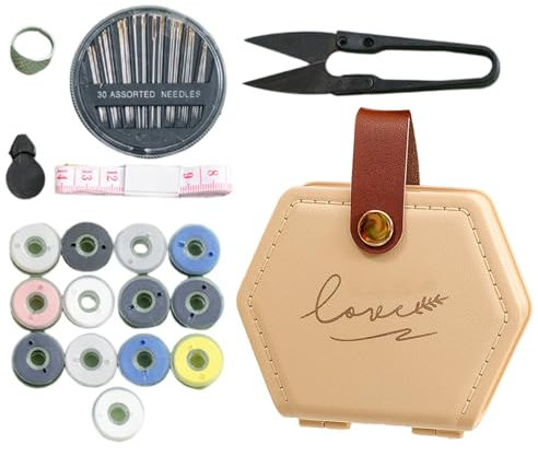Grundlegendes Nähset, Nähnadelset - Reisegarn-Nadel-Nähset | Nähzubehör, gefüllte Nadeln, Schere, Fingerhut, Faden, Maßband für Damen und Herren