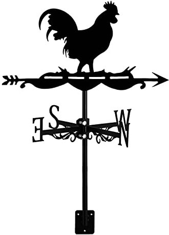 GOSER Segnavento Un Forma di Galletto - Sagoma di Banderuola Un Forma di Gallo retrò - Indicatore di Direzione del per Cortile di Fattoria All'Aperto 1 pz