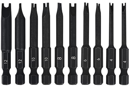 Spanner Bit Set (10 Pack - 2.3 Long Magnetic Heads) Spanner Fork Snake-Eye Security Screwdriver Bit Sizes: 4, 6, 8, 10, 12 (2 of Each Size)