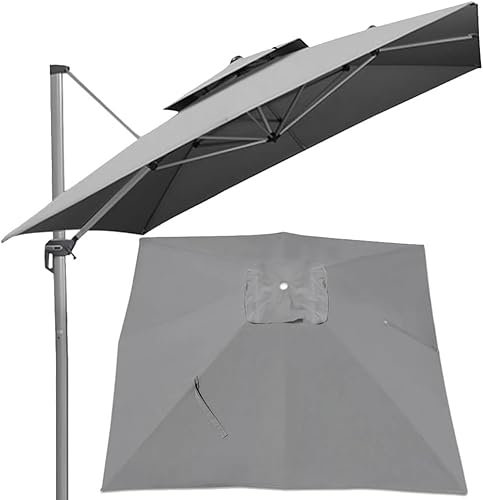 Auvent de rechange carré pour parasol déporté à 2 niveaux de 3 x 3 m