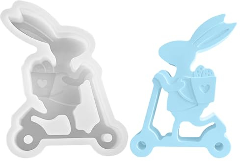 GUAHKUN Silikonformen Gießformen Hase, Osterhase Silikonform, Silikonform für Gips, Hase Seifenform, Gießformen Silikon Ostern, 3D Hase Kerzen Silikonformen, Epoxidharz Formen Dekoration (L)