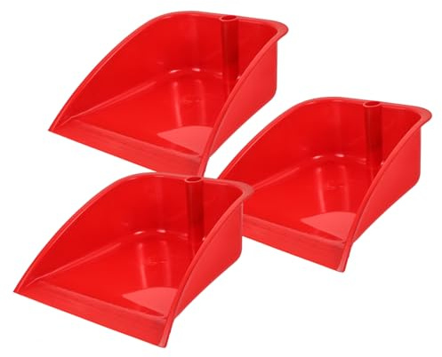 CHILDWEET 3pcs Plastic Snow Cleaning Shovel Heads Replacement Attachment, Red Dustpan Part Smooth Surface, Scratch-Free for Snow Removal, Home Cleaning | Smooth Surface, Simple Generous Design, Attachment Part for Gardening Cleaning