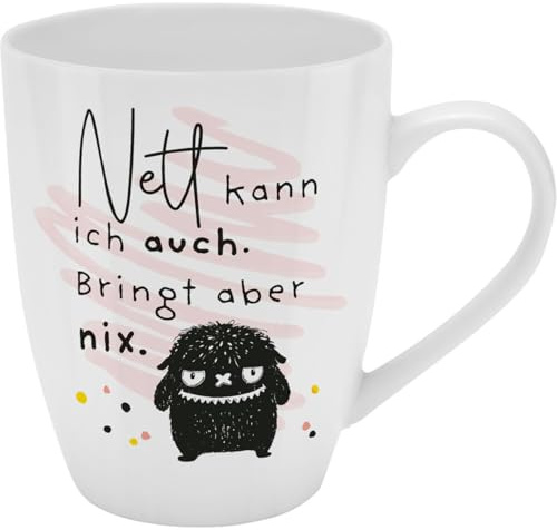 H:) PPY life Becher mit Motiv Nett | Tasse mit Spruch, New Bone China Porzellan, 35 cl, mit Geschenkbaderole | lustiges Geschenk, Geburtstag | 74186