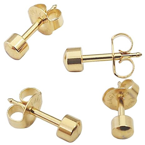 Smart Cutie Bundle: 2 Pairs of Official Caflon Blu Ear Piercing Studs – Regular Ball, Stainless Steel, Gold Plated