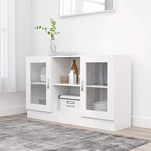UJCHVHN Item-Vitrine - Armario blanco de 120 x 30,5 x 70 cm, madera de ingeniería, armarios y almacenamiento, bufés y aparadores