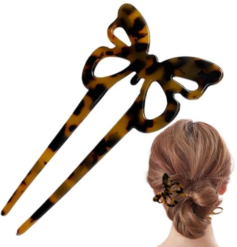 U -förmige Haarstifte - 2 Sticks Sticks, Vintage Bun Fork | Elegantes Styling -Clip -Set dickes Haar, klassische französische Haarnadelwerkzeuge für Hochsteckfrisuren Frauen Frauen