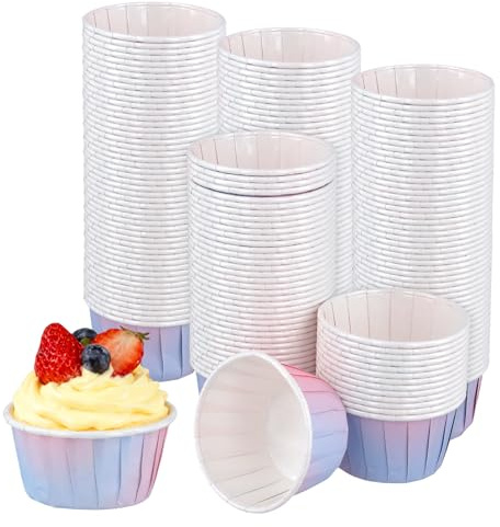 CHUIFAI 200 mini pirottini per muffin di carta, a prova di grasso, per cupcake, muffin, stampini usa e getta, per matrimoni, compleanni, feste, candybar, Natale