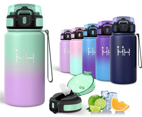 Motswedi Trinkflasche Edelstahl 750ml, mit Strohhalm, Thermosflasche, Warm & Kalt Halten, Trinkflasche Edelstahl, Isolierflasche, Auslaufsicher, für Camping, Büro, Gym, Fahrrad, Aquamarin&Hellviolett