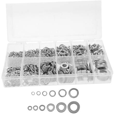 SOPOTUTU 790 Pièces Rondelles Métal Acier Inoxydable Plat et Rondelle Ressort Anti-desserrage Kit Assorti pour Réparation Automobile et Atelier
