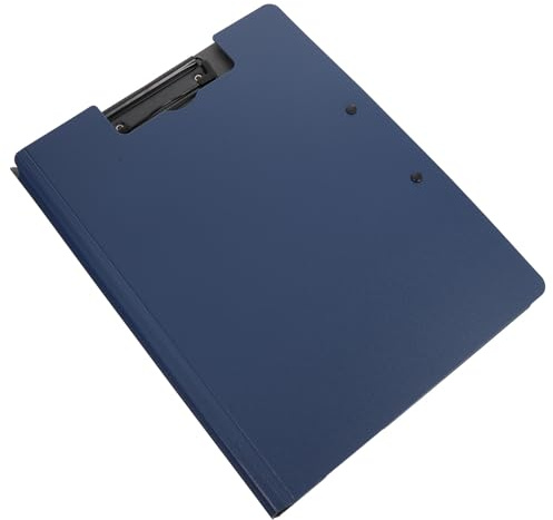 TOPBATHY Cartella Portadocumenti Clip Doppia Tavoletta Rigida per Scrivere e Organizzare Documenti Blocco Appunti Leggero e Portatile per Uso Ufficio e Scuola Colore Blu