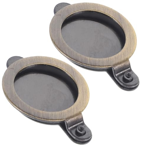 ELAYARD Cubierta de Mirilla de Cobre 16 Mm Color Bronce Antiguo, Protector de Privacidad para Puerta Interior, Tapa Giratoria Antiespías para Apartamento, 2 Piezas Esenciales
