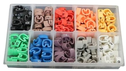 Kabelbeschriftung EC-0/1/2/3/5 Kunststoff-Kits Kabel Draht Marker 0 Zu 9 10 Anzahl Bunte Rohr(4.0mm2 500PCS)