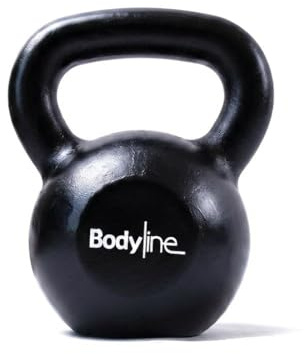 Bodyline gjutjärn kettlebell 16 kg vikter - professionell rysk hantel för funktionell träning, gym och hemträning med ergonomiskt grepp