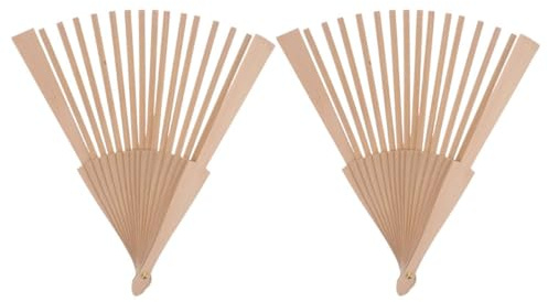 EXCEART Lot de 2 Cadres d'Éventail Pliant en Bois Brut 23 x 2.5 x 2 cm | Supports pour Création de Ventilateur Manuel, Bricolage Facile