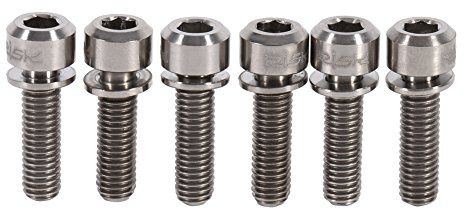 6 Stück Fahrrad Schrauben, M5 x 18 mm Titanlegierung Vorbau Schrauben Titan mit Unterlegscheiben für Mountainbike Rennrad (Farbe :)
