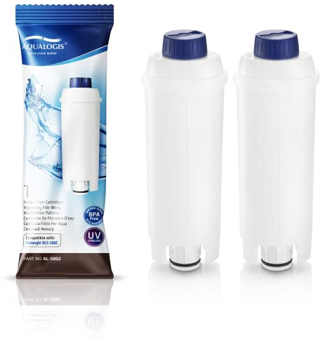 Aqualogis Wasserfilter Kompatibel mit DeLonghi DLSC002, SER3017 & 5513292811 - einschließlich Versionen der ECAM, ESAM, ETAM Serie (2 Pack)