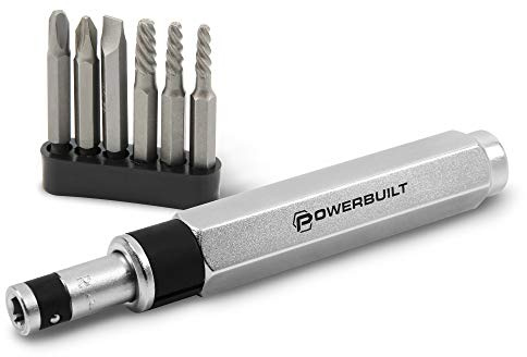 Powerbuilt - 7 Pc. Mini Impact Driver & Extractor Set, Hand Tools, Bit Drivers & Bits, Bit Drivers - Multi-in-One (647767)