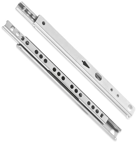 Mprofi MT® 2 Piezas, 1 Par | Guías para Cajones | 17mm X 342mm | Correderas de Cajón | Extracción de Cajones | Rieles para Cajones | Guía de Bolas | Extracción Parcial