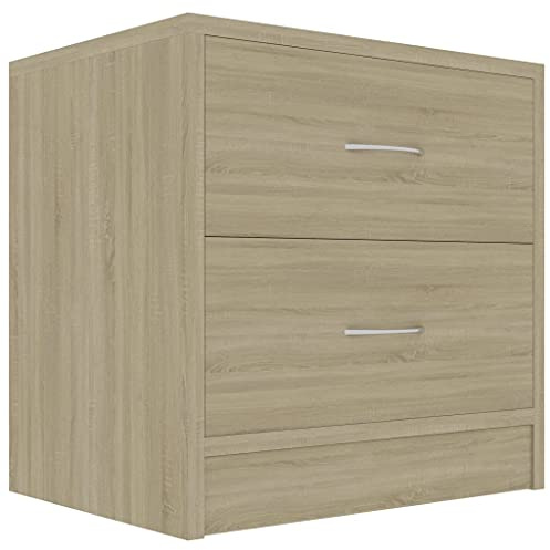 vidaXL Nachttisch mit 2 Schubladen Nachtschrank Nachtkommode Nachtkonsole Schlafzimmer Kommode Schrank Nachtschränkchen Sonoma-Eiche 40x30x40cm Holzwerkstoff