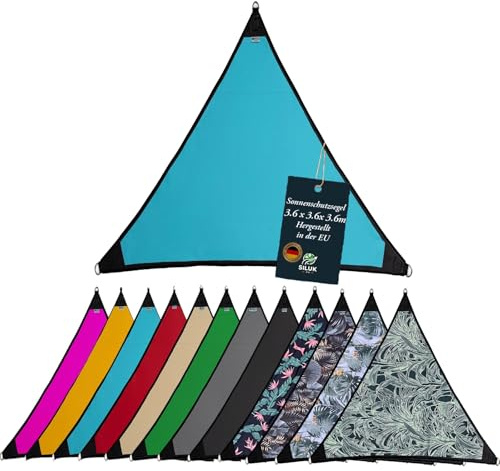 Auvent imperméable protection solaire jardin avec fixations, lin, protection à 100% contre les rayons UV (3,6 x 3,6 m, bleu)