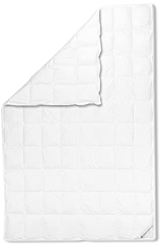 Koru Style Royal Daunen Bettdecke 135x200 cm – 90% Gänsedaunen / 10% Federn – leichte Sommerdecke 135x200 cm – Luxus Daunendecke – Made in Germany – Wärmeklasse 1 (leicht)