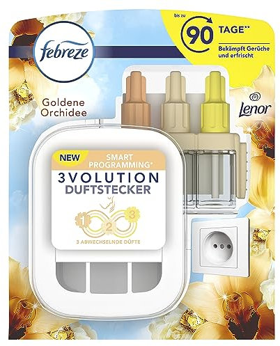 Febreze 3Volution Duftstecker (20 ml) Goldene Orchidee, Starterset, Raumduft und Lufterfrischer