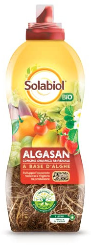 Solabiol Algasan, Concime Liquido Biologico Universale a Base di Alghe Brune con Tecnologia Natural Booster, 1L