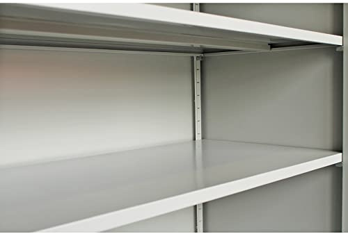 Schrank & Stuhl zusätzlicher Fachboden | Einlegeboden für Flügeltürenschrank | Stahlschrank 120x50 cm (BxT) inklusive je 4 Fachbodenträger (lichtgrau (RAL 7035))