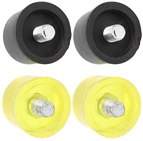 Kadimendium 2er-Set Gummi-Schlagkopf-Hammer-Ersatzspitzen-Set Mallet-Zubehör Gelber Schwarzer Gummihammer-Hammer(35mm Diameter)