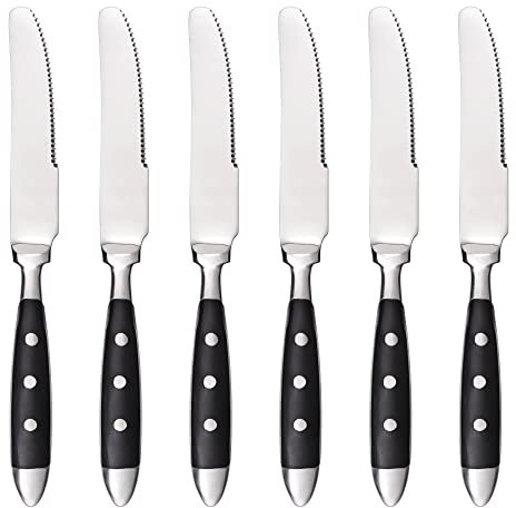 GRÄWE Dessertmesser, Serie Nürnberg, 6er Set, schwarze Griffe