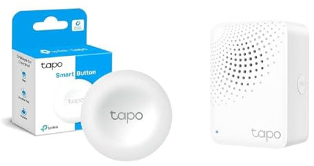 TP-Link Pulsante Intelligente + Tapo Hub, Azioni Intelligenti, Controlla i Dispositivi Intelligenti con Il Pulsante, Tapo S200B Smart Button, Tapo H100 Smart Hub, Allarme, Campanello Intelligent