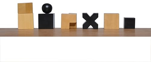 TAJ CHESS STORE Minimalistisches Schachspiel aus Holz – Reproduziert 1923 Josef Hartwig Bauhaus Modell Schachfiguren – Ebonisierter Buchsbaum – 32 Teile, 2 Spieler, ab 12 Jahren