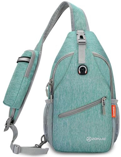 ZOMAKE Brusttasche Herren Sling Bag - Crossbody Bag Damen Klein Umhängetasche Leichte Schultertasche für Outdoor Wandern Reisen(Militärgrün)