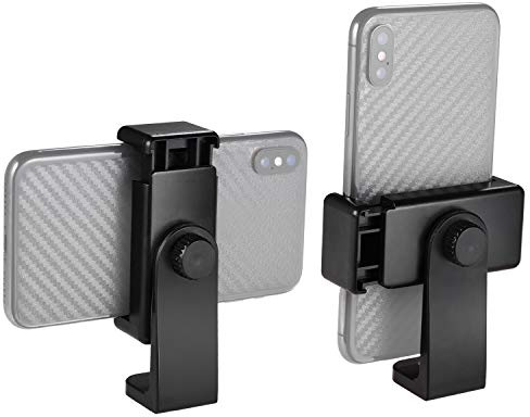 HUIOP Support de Pince pour Smartphone Adaptateur de Montage pour téléphone Clip de téléphone pour trépied Selfie Stick avec Pince Amovible 360 ° Rotatif avec Trois Fils 1/4 Compatible avec 11 /