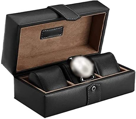 Uhrenkoffer Uhrenrolle Uhrenbox Uhrenschatulle Uhrenbox Aus Leder Mit 3 Fächern Für Reiseuhren, Aufbewahrungskoffer, Schmuck-Organizer, Eleganter Tragbarer Uhren-Organizer Uhrenetui Uhren Aufbewahrung