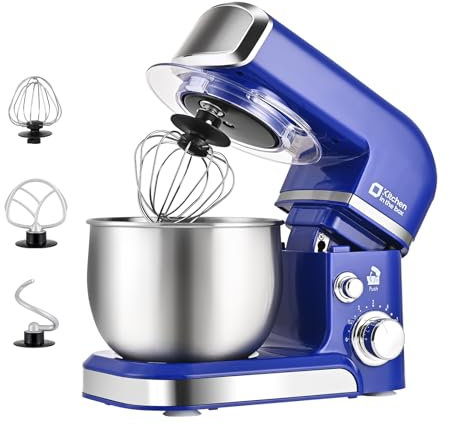 Mezclador de Pie de Cocina Eléctrico Mini de 3.2 Cuartos de Galón - Portátil y Ligero Con 6 Velocidades, Batidor de Huevo y Gancho