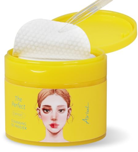 Ariul The Perfect Cleansing Oil Pad EX – Korean Facial Cleansing Pads for Makeup Removal, Gentle Oil Makeup Remover Wipes with Plant Extracts, Hydrating Face Cleanser Pads (60 Sheets)