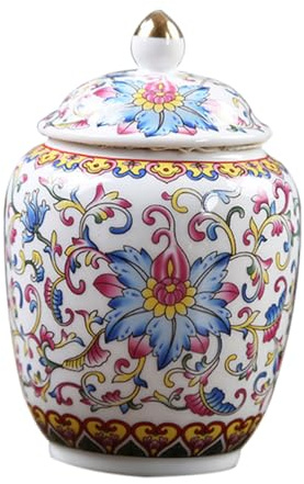 LABRIMP Tarro Cerámico Para Té y Snacks Estampado Floral Capacidad Grande Sellado Ecológico