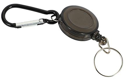 MOLERRI Lot 1 Porte Badge Enrouleur Porte cle retractable mousqueton clip ceinture Carte ID Card Holder-Noir