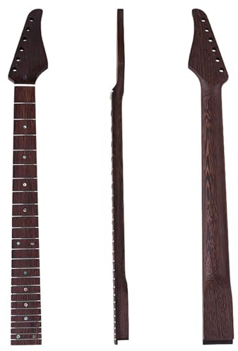 LVYUDS Wenge Gitarrenhals, 24 Bünde 2.2 Zoll Breit E-Gitarrenhals, Blatt Schaft Gitarrenhals Zusammengebaut Diy Gitarre Zubehör
