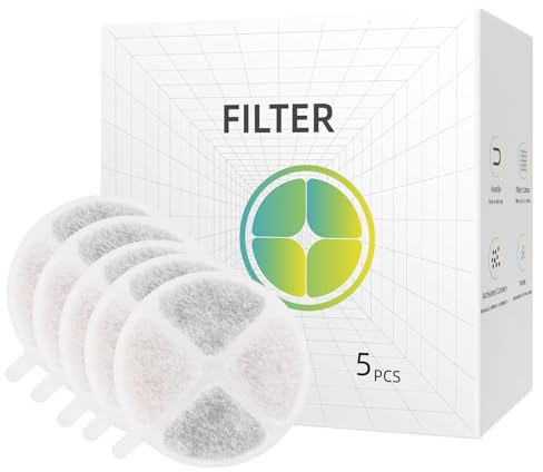 Cat Wasserbrunnen Filter, 5 Stück Ersatzfilter für 1.8L / 62oz Haustier | Katze