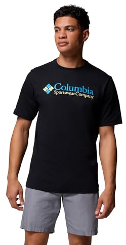 Columbia CSC Basic Logo à manches courtes, Coton biologique, Stretch confortable, Col côtelé, Design graphique - Hommes