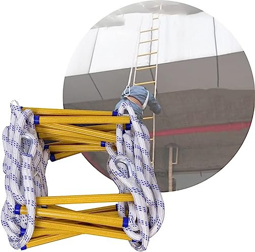 Emergency Fire Escape Ladders - Fast Deployment with Carabiners for Kids and Adults - Soft Safety Rope Ladder - Escape from Window and Balcon - 30m/98ft