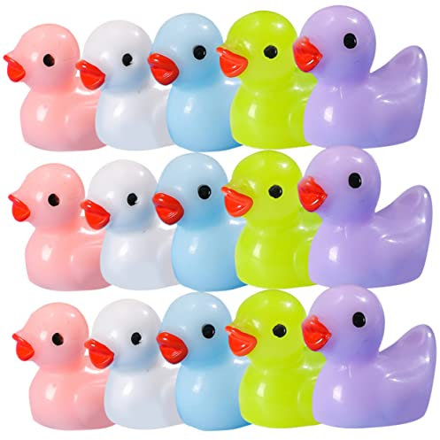Generisch 120St Mini-Harz-Ente Mikrolandschaftsornament Osterkorb Stuffers Puppenhaus-Ornament Aquarium Miniatur-Anhänger Reize Figur Miniaturdekoration Desktop-Miniatur Mini-Enten
