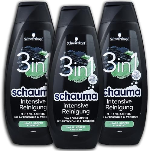3 er Pack Schauma 3in1 Shampoo Intensive Reinigung 3 x 400 ml
