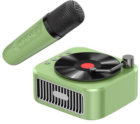 Macchina Karaoke portatile, Macchina Karaoke Wireless - Altoparlante karaoke wireless con microfono,Giocattoli di canto retrò lettore musicale portatile portatile per bambini e feste