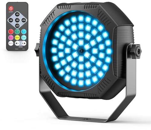 Battery Powered Stage Lights, Rechargeable Strobe Lights USB Powered Auto Sound Activated Control, 30W RGB LED Wireless Uplights for Events Wedding Party DJ Stage Dance - 1Pack
