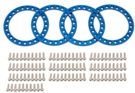 Uqezagpa Anillos de metal para rueda de coche de 1.9 pulgadas para llanta de repuesto de piezas de coche 1/10 SCX10 90046 D90 Beadlock aleación de aluminio